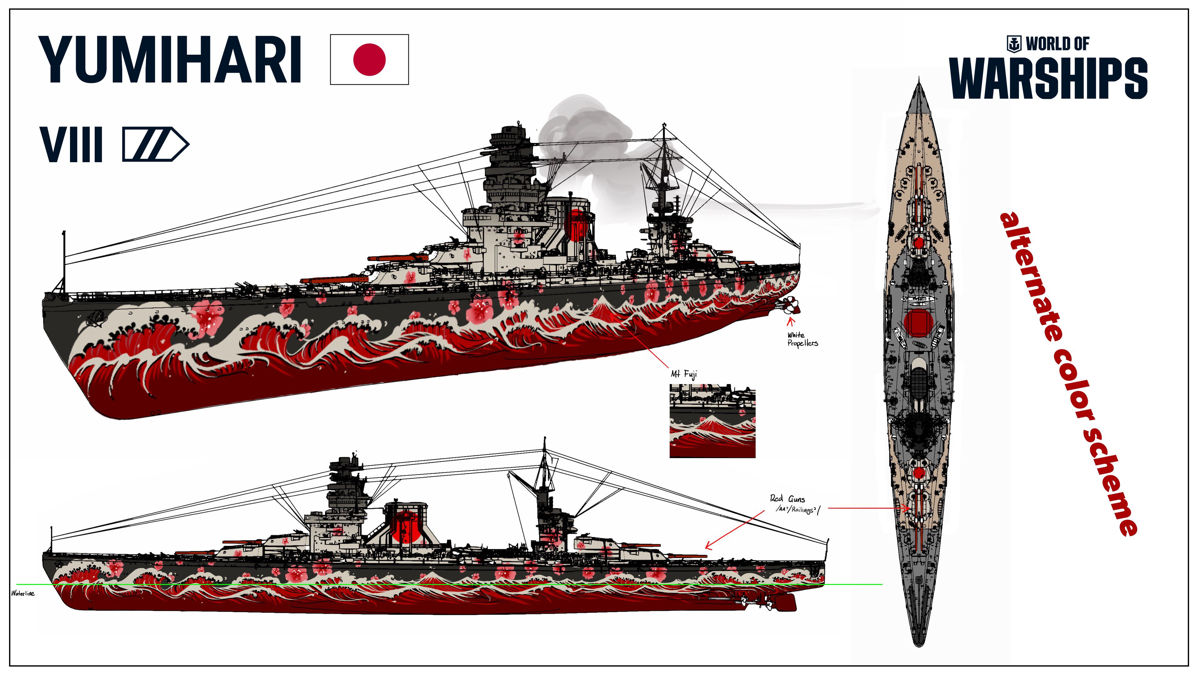 Конкурс на лучший камуфляж для японского линкора Yumihari: итоги | World of  Warships